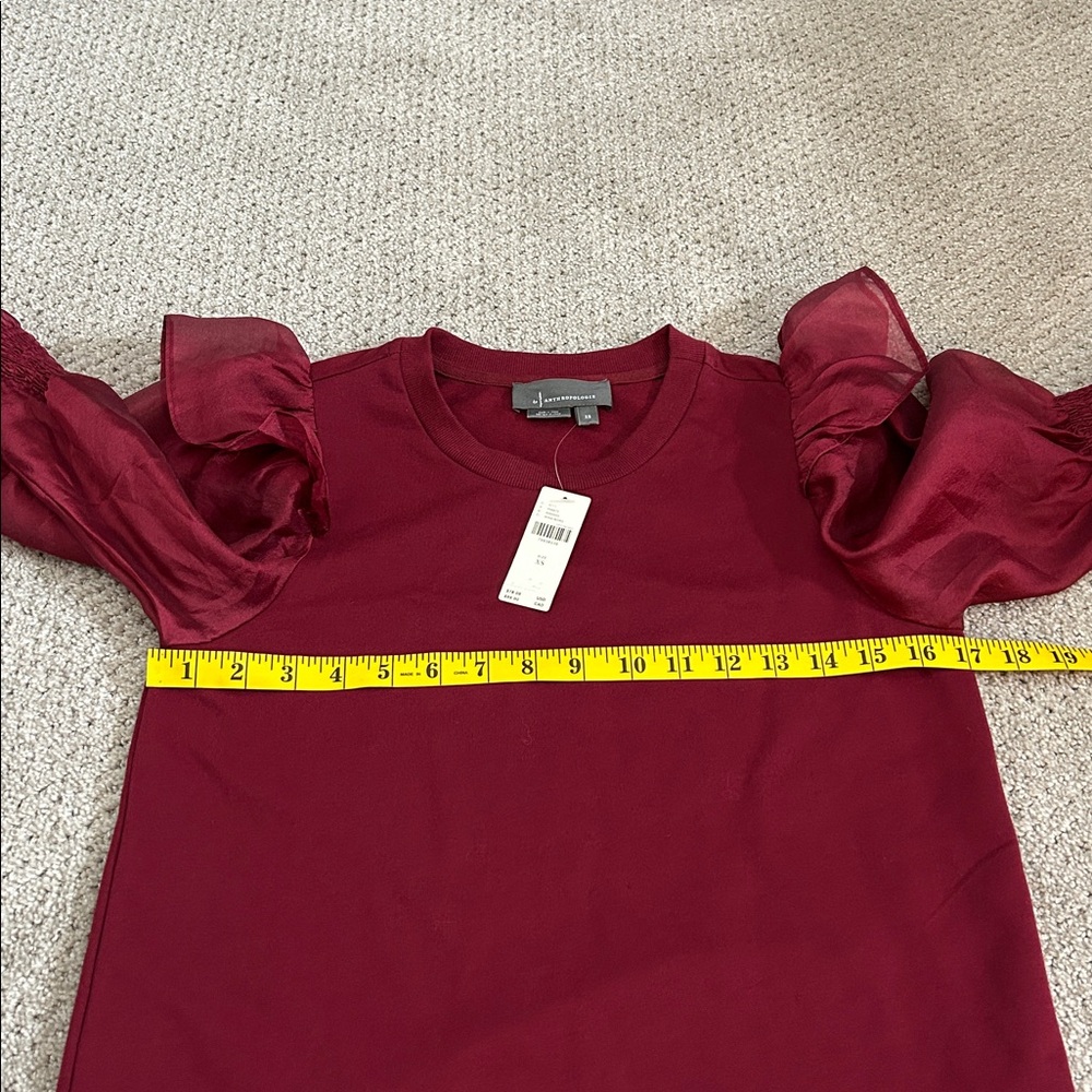 NWT Anthropologie Organza Sheer Long Sleeve Blouse Top - Picture 6 of 7